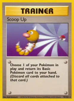 Scoop Up - 78/102 - Pokemon Base Set Unlimited Rare Card WOTC NM - Image 1