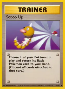 Scoop Up - 78/102 - Pokemon Base Set Unlimited Rare Card WOTC LP - Image 1