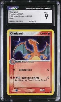 CGC 9 MINT Charizard 2007 EX Power Keepers 6/108 Holo Pokemon Card - Image 1