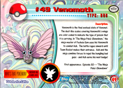 Venomoth #49 - BLUE LOGO - NON-HOLO - SERIES 1 - TOPPS Pokemon Card - Image 2