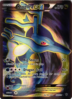 Pokemon TCG Kingdra EX Fates Collide Holo Full Art Ultra Rare Card 122/124 NM - Image 1