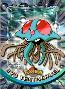 Pokemon Topps Tentacruel #73 TV Animation Series 1 Blue Logo - Image 1