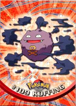 Pokemon Topps Koffing #109 TV Animation Series 2 Blue Logo - Image 1