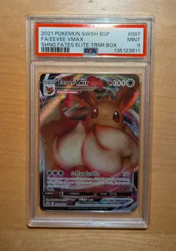 2021 POKEMON SWSH BLACK STAR PROMO #087 FULL ART/EEVEE VMAX PSA 9 MINT - Image 1