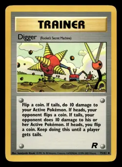 Digger 75/82 Uncommon Team Rocket WOTC Pokemon LP - Image 1