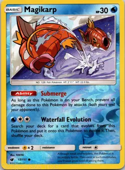 Magikarp 17/111 Common Crimson Invasion Pokemon Reverse Holo LP - Image 1