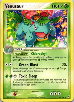 Venusaur 28/100 Rare Crystal Guardians Pokemon LP - Image 1