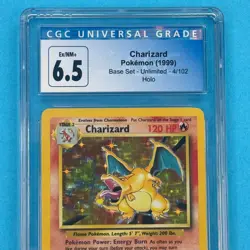 Charizard 1999 Base Set Unlimited 4/102 Holo Pokemon Card CGC 6.5 - Image 2