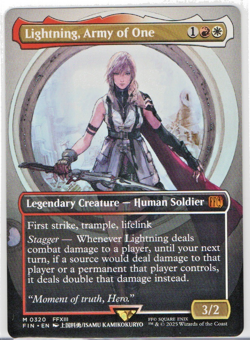 Lightning, Army of One 0320 (Borderless)- MTG Final Fantasy Regular - Image 1
