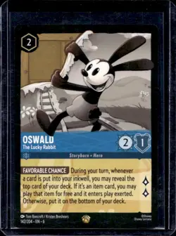 2024 Disney Lorcana TCG: Azurite Sea Oswald The Lucky Rabbit #142/204 - Image 1