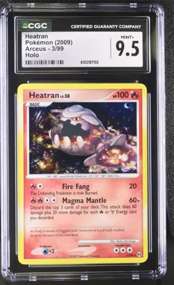 2009 POKEMON PLATINUM ARCEUS HEATRAN LV. 58 #3/99 RARE HOLO FOIL CGC 9.5 MINT+ - Image 1