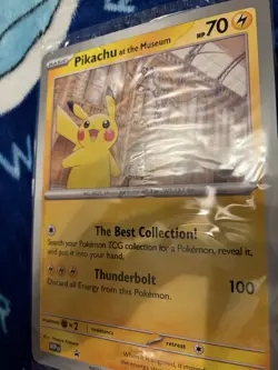 Pikachu At The Museum Jumbo Promo Pokemon Card MEP EN Mint Condition Rare Card - Image 3