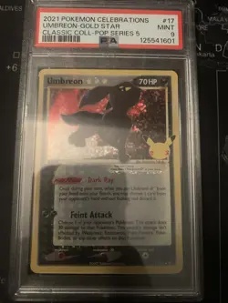 Umbreon Gold Star 17/17 Celebrations PSA 9 | Pokemon TCG 25th Anniversary - Image 1