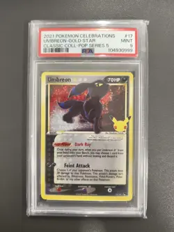 Pokemon TCG Umbreon Gold Star 17/17 Celebrations PSA 9 25th Anniversary - Image 1