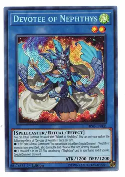 Yu-Gi-Oh Card: Devotee of Nephthys HISU-EN005 1st Edition Secret Rare! NM - Image 1