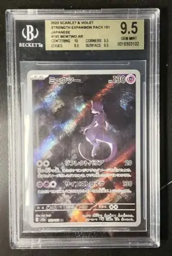 BGS 9.5 Mewtwo 183/165 Holo AR 151 sv2a Pokemon Card Japanese EM68 - Image 1