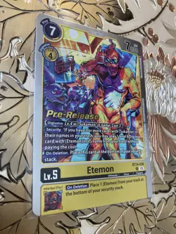 Digimon Card Game Pre-Release Foil Etemon BT14-038 Blast Ace - Image 1