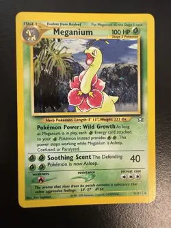 Pokemon TCG Meganium Neo Genesis Holo Rare Card #11/111 LP/Excellent Condition - Image 1