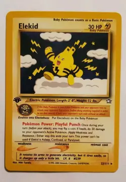 Elekid 22/111 1st Edition Non Holo Rare Neo Genesis Pokemon Card WOTC TCG 2000 - Image 1