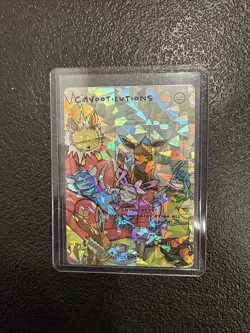 HOLO Pokederp Cayootilutions - Eevee Eeveelution Fan Art Custom Derpy Card - Image 1