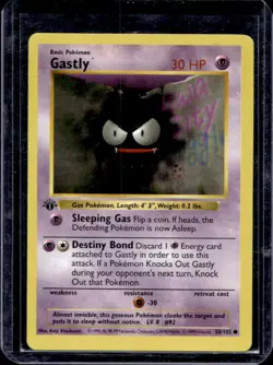 1999 Pokemon 1st Edition Gastly #50/102 - Image 1