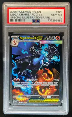 2025 Pokemon Mega Charizard X ex Special Illustration Rare #125/094 PSA 10 - Image 1