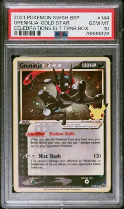2021 POKEMON SWSH BLACK STAR PROMO #144 GRENINJA-GOLD STAR PSA 10 - Image 1