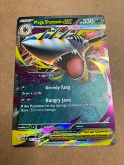 2025 Pokemon Mega Sharpedo EX Full Art Holo 61/94 NM - Image 1
