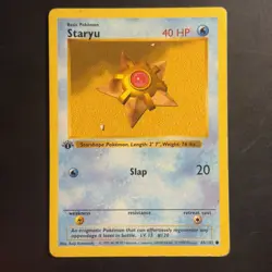 Pokemon Vintage 1st Edition Staryu 065/102 Base Set (With Obstruction) Wotc 1999 - Image 1