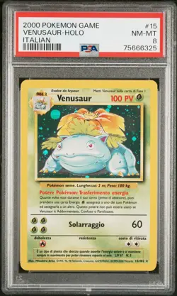 2000 POKEMON GAME ITALIAN #15 VENUSAUR-HOLO PSA 8 - Image 1