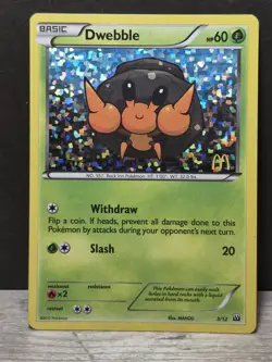 Pokemon TCG Dwebble 3/12 McDonalds Collection 2012 Holo Near Mint - Image 1