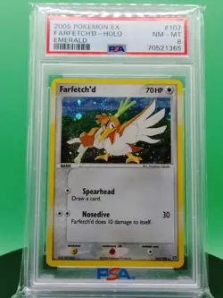 PSA 8 Farfetch'd 107/106 EX Emerald Secret Rare Holo 2005 English Pokemon TCG - Image 1