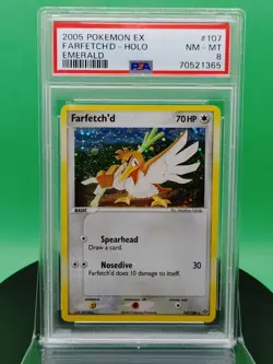 PSA 8 Farfetch'd 107/106 EX Emerald Secret Rare Holo 2005 English Pokemon TCG - Image 2
