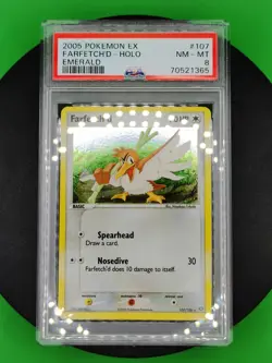 PSA 8 Farfetch'd 107/106 EX Emerald Secret Rare Holo 2005 English Pokemon TCG - Image 4