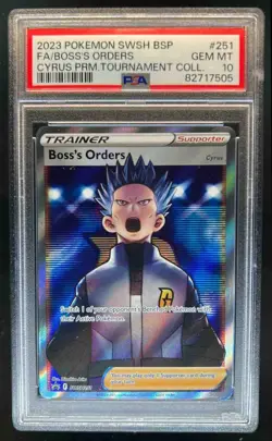 2019-2023 Pokemon SWSH Black Star Promos Boss's Orders #SWSH251 PSA 10 - Image 1