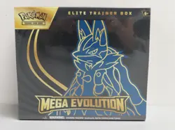 2025 Pokemon Mega Evolution Factory Sealed Lucario ETB Elite Trainer Box - Image 1