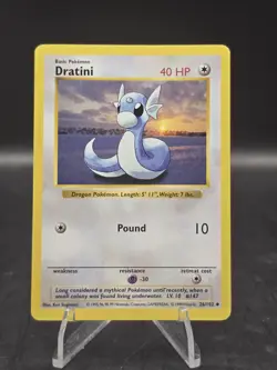 Pokemon TCG Dratini 26/102 Base Set Unlimited Shadowless Uncommon LP - Image 1