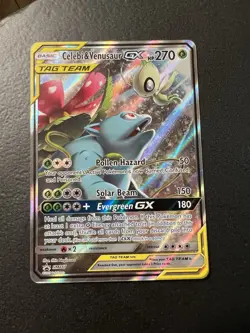 Pokemon TCG Celebi & Venusaur GX SM167 Sun & Moon Promo Tag Team - Image 1