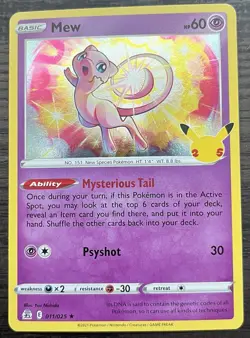 Mew 011/025 Pokemon TCG Celebrations Holo NEAR MINT NM - Image 1