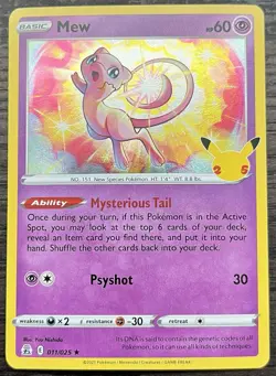 Mew 011/025 Pokemon TCG Celebrations Holo NEAR MINT NM - Image 1