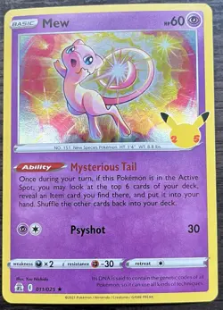 Mew 011/025 Pokemon TCG Celebrations Holo NEAR MINT NM - Image 1