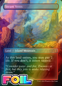 x1 Steam Vents // Steam Vents FOIL ECL Lorwyn Eclipsed MTG 348 M/NM 1x - Image 1
