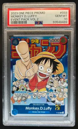 2023 One Piece Event Pack Vol 2 Promo Monkey D Luffy #P-033 PSA 10 - Image 1