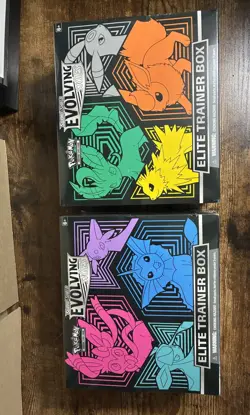 Pokemon TCG Sword & Shield Evolving Skies Elite Trainer Box Set of 2 ETBs Sealed - Image 2