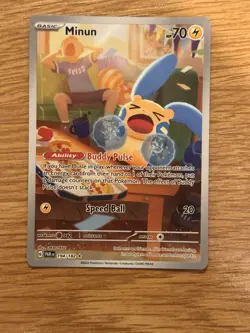 Minun 194/182 Illustration Rare Pokemon TCG Scarlet Violet Paradox Rift - Image 1