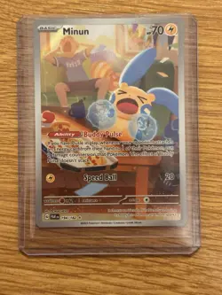 Minun 194/182 Illustration Rare Pokemon TCG Scarlet Violet Paradox Rift - Image 2