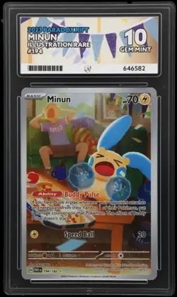 Minun 194/182 ACE 10 Paradox Rift Illustration RARE Pokemon TCG - Image 1