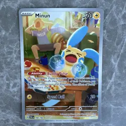 Minun 194/182 Paradox Rift Scarlet & Violet Illustration Rare Pokemon TCG NM - Image 1
