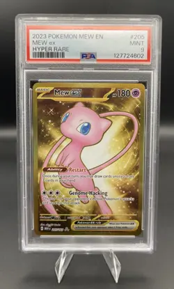 Pokemon TCG Mew EX 205/165 Scarlet & Violet 151 Hyper Rare Gold PSA 9 - Image 1