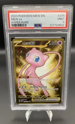 Pokemon TCG Mew EX 205/165 Scarlet & Violet 151 Hyper Rare Gold PSA 9 - Image 2